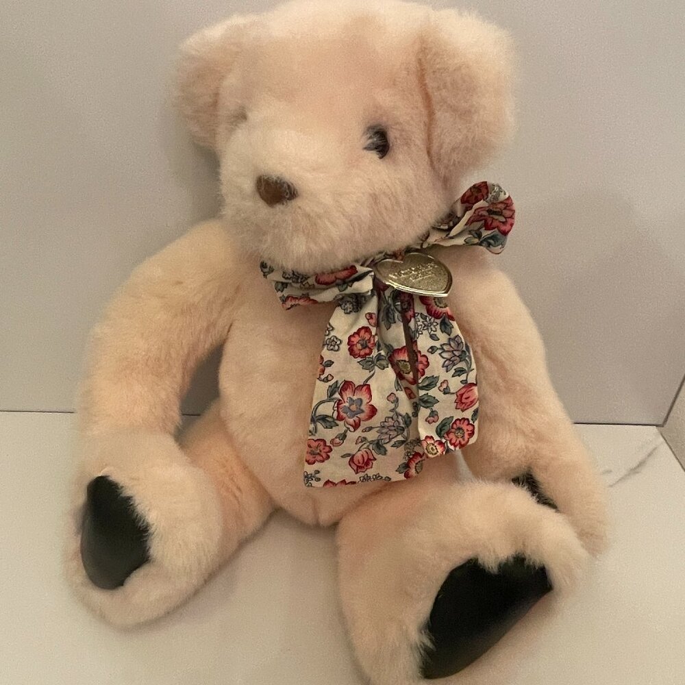 Gund Victoria’s Secret 1992 Pink Plush Teddy Bear w/Neck Bow Vintage 14"